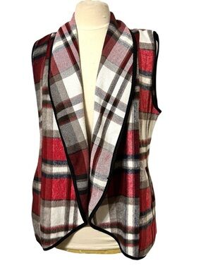 Yacun Plaid Cardigan Vest Size Medium